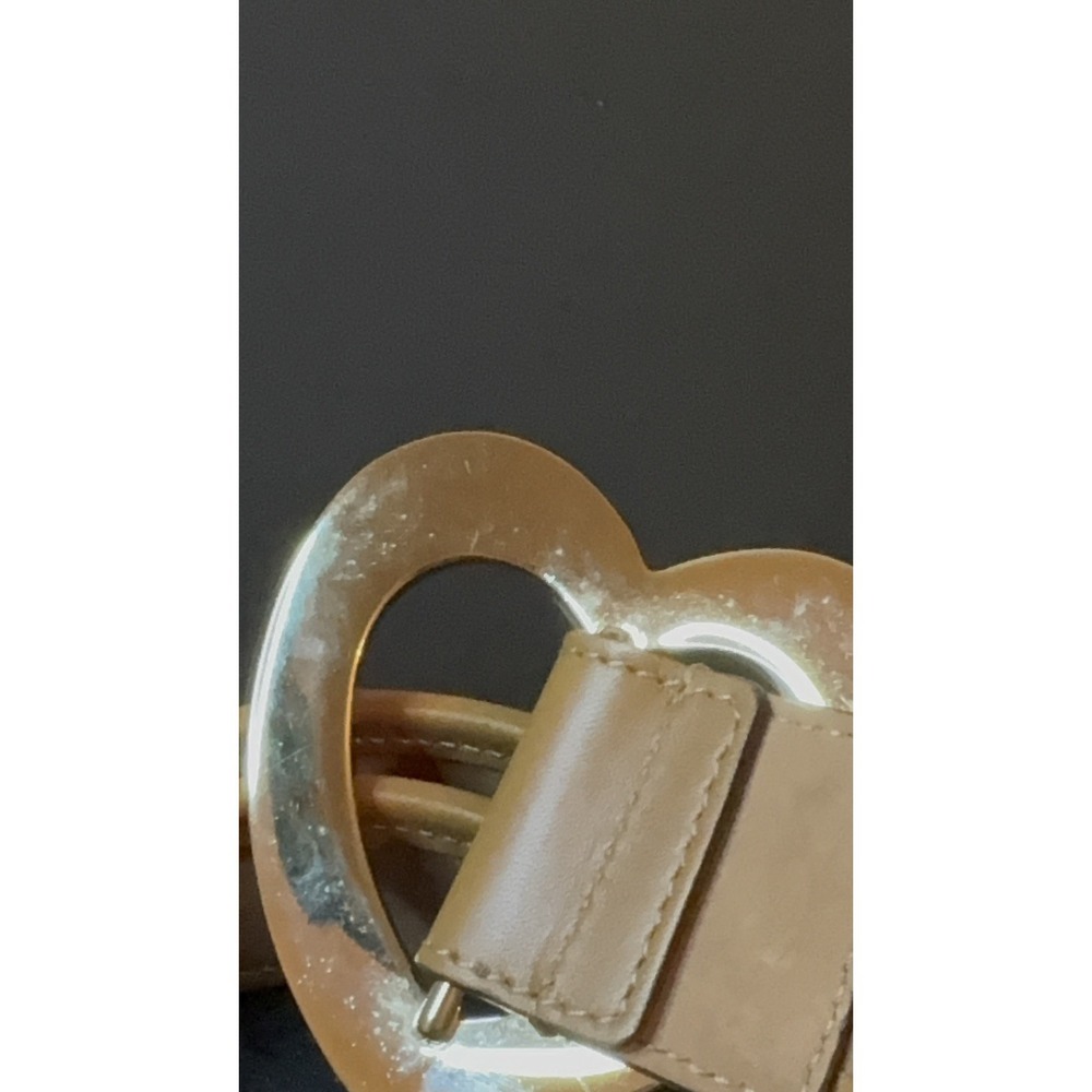GUCCI Heart Belt Lovely Heart Buckle locking Leather GG Canvas Brown 90/36 - Picture 2 of 9